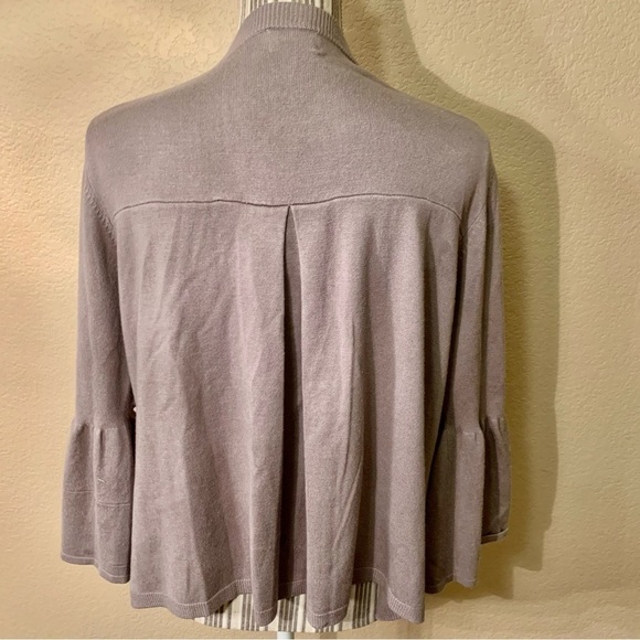 NEW Time and Tru Cardigan Large (12/14) Grey Mauve Bell Sleeve Soft Cute - Picture 12 of 12
